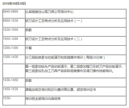 2016第三期山高刀具STEP培训班报名简章