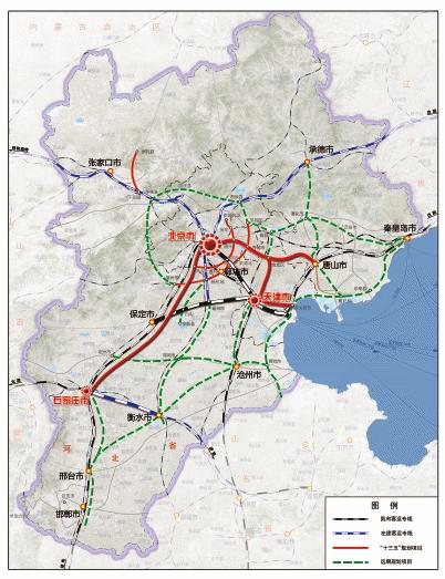 图5　京津冀城际铁路网规划示意图